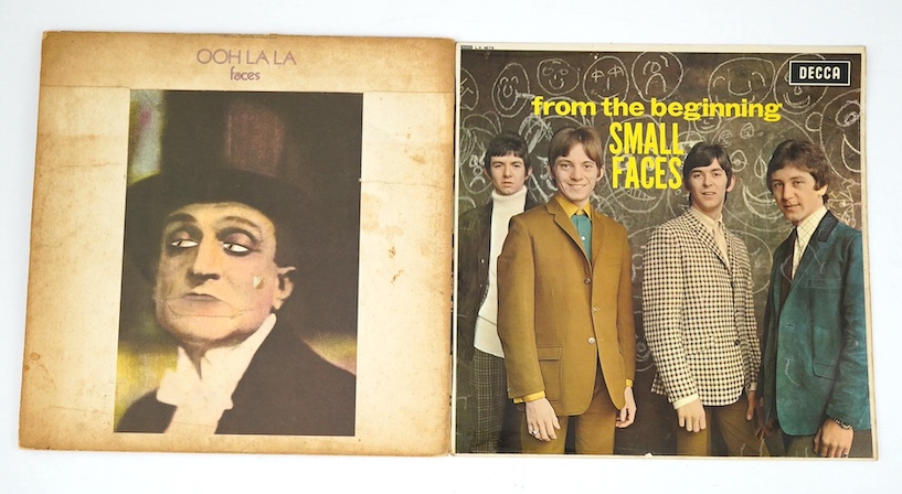 Two Small Faces related LP record albums; From the Beginning on Decca LK4879 and Ooh La La on Warner Bros K56011. Condition - fair to good, and some wear to cover of Ooh La La